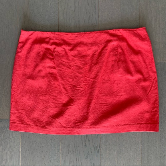 Gap Coral Linen Mini Skirt with Front Pockets - Picture 2 of 7